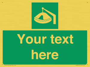 Custom sign Safe condition Davit-launched liferaft